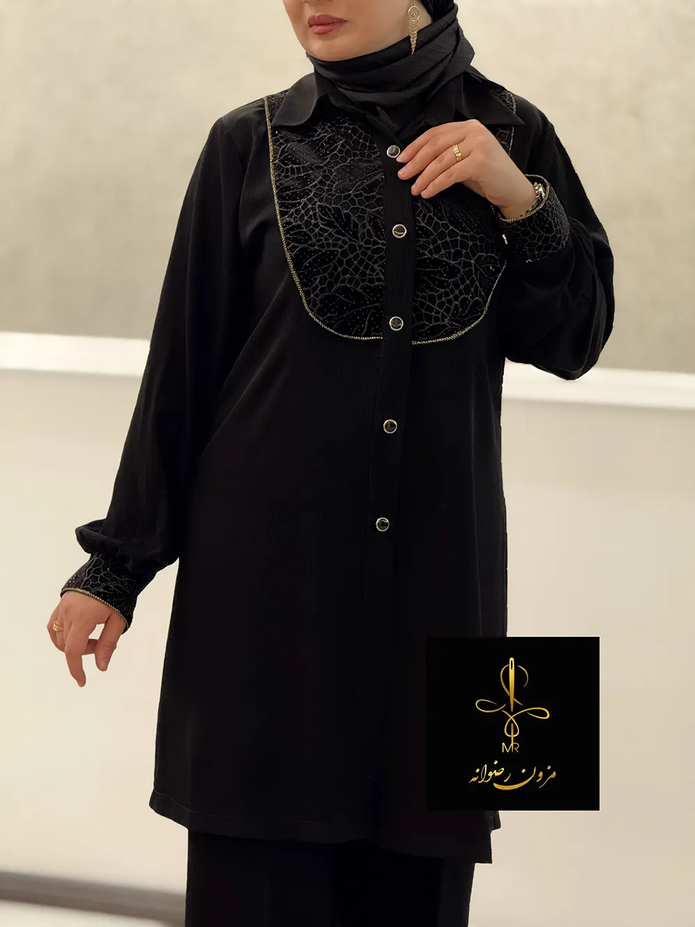 مانتو کریشه گیپور دار زنانه | مزون رضوانه